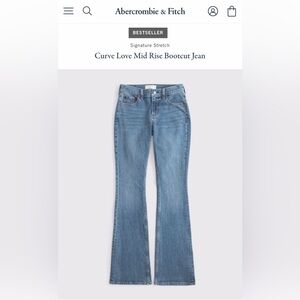 Abercrombie & Fitch Mid Rise Blue Bootcut Jeans